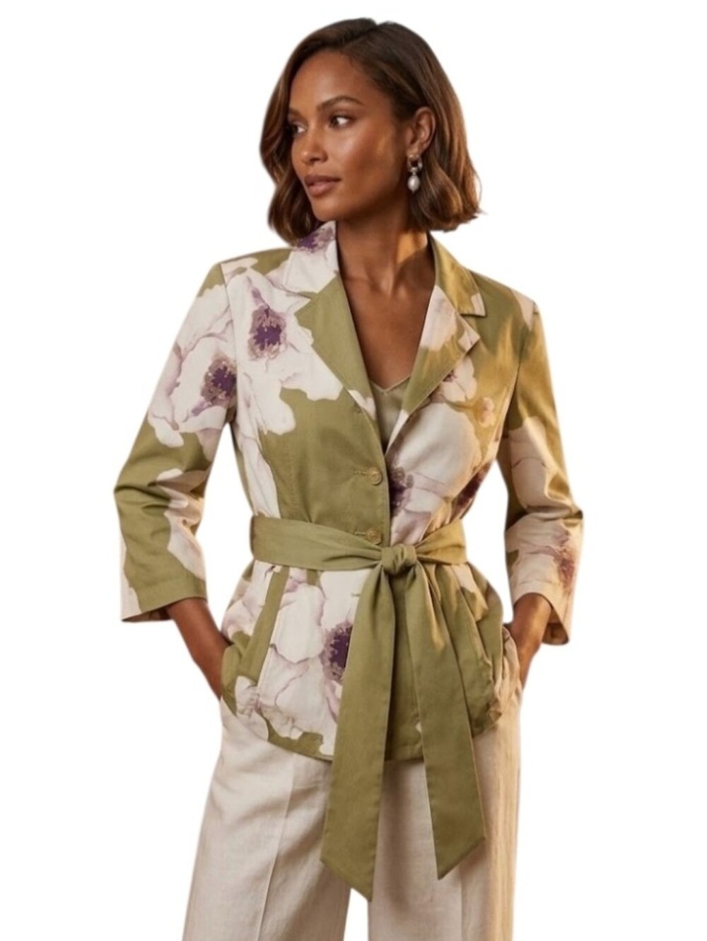 Emma James Floral Button Up Dinner Jacket